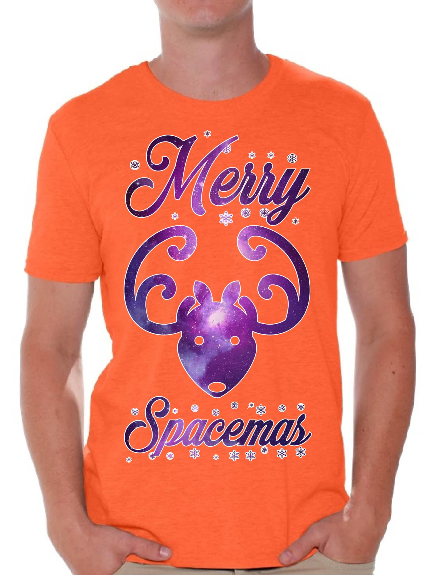 Awkward Styles Merry Spacemas Tshirt For Men Space Reindeer Christmas