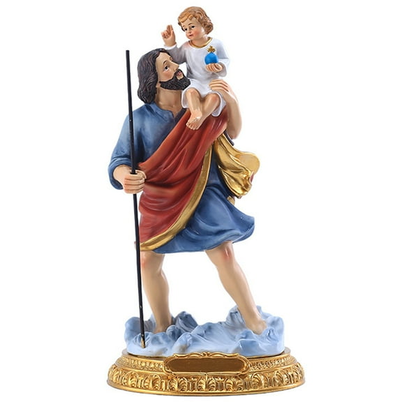 St. Joseph and Child Jesus Statues, Hand-Crafted 9 Inch Saint Joseph Resin Figurines, Catholic Religious Renaissance Collection Decoration, Religious Gift