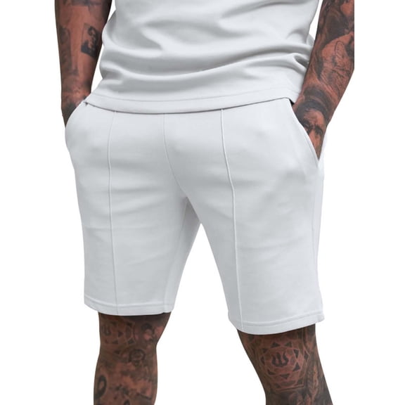 biudgviw Mens Workout Shorts Elastic Waist Drawstring Casual Shorts Lightweight Slim Pleated Sweat Shorts with Pockets