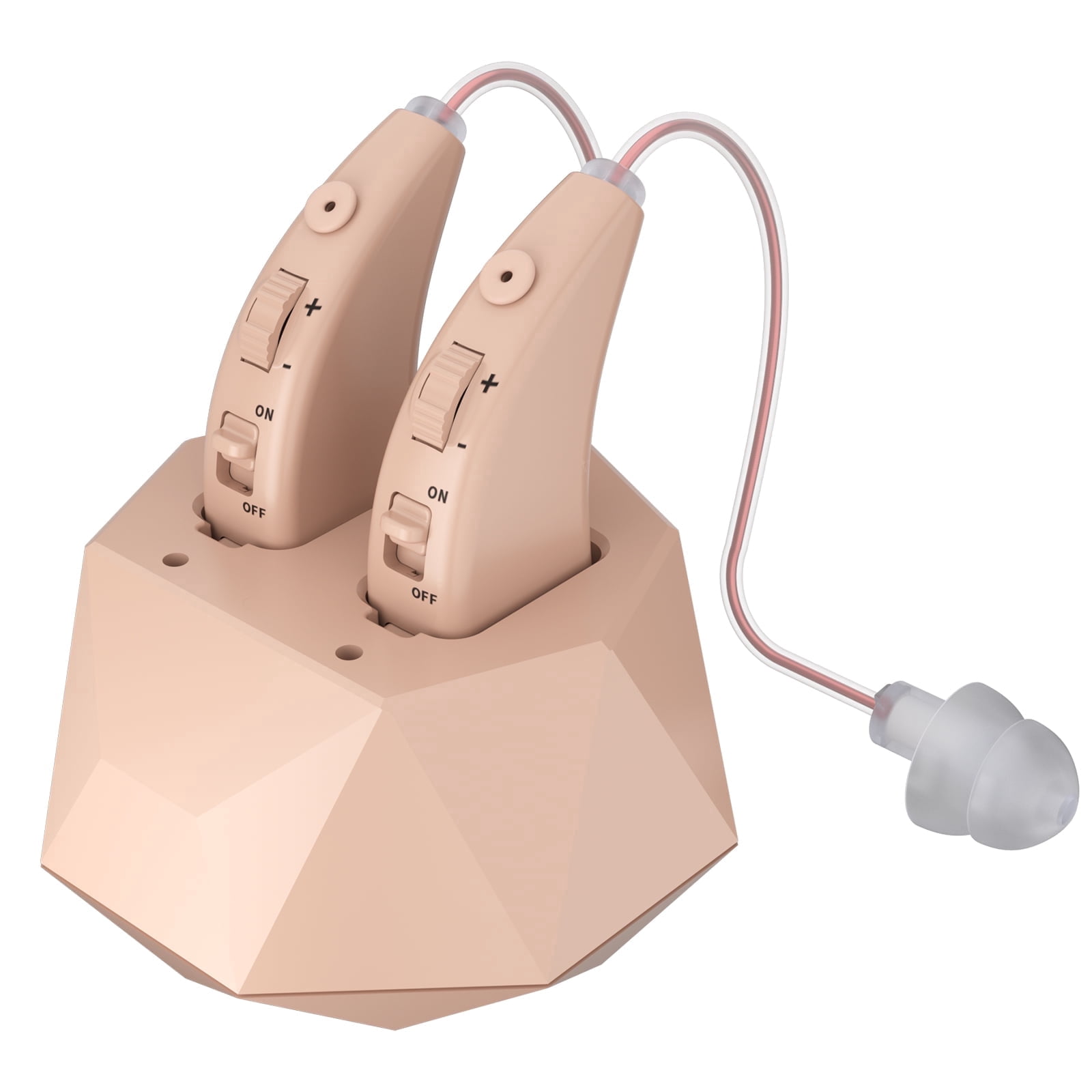 ELCTRTICI Hearing Aids for Seniors, Rechargeable Hearing Aid, VHP-1504 Binaural, Beige