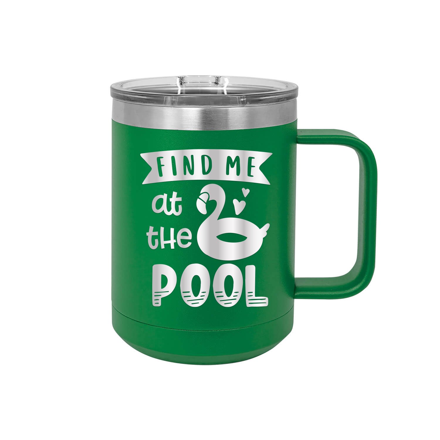 Find Me At The Pool Engraved Coffee Mug with Handle Cup Unique Funny