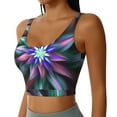 thumbnail image 2 of Goofa Colored Abstract Printed Sports Bras for Women, High Impact Running Bra Workout Crop Tank Tops Longline Sports Bra Push up-Medium, 2 of 9