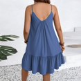 thumbnail image 4 of LWavelet Women's Plus Size Spaghetti Strap Dress Ruffle Hem Casual Loose Fit Swing Mini Dress Blue 3XL, 4 of 4