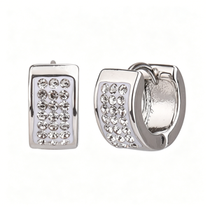 DESIGNICE Adult Women S Silver Tone Small Crystal Huggie Metal Hoop Earring Silver Hoop Earrings Huggie Earrings for Women Small Hoop Earrings Silver Huggie Hoop Earrings