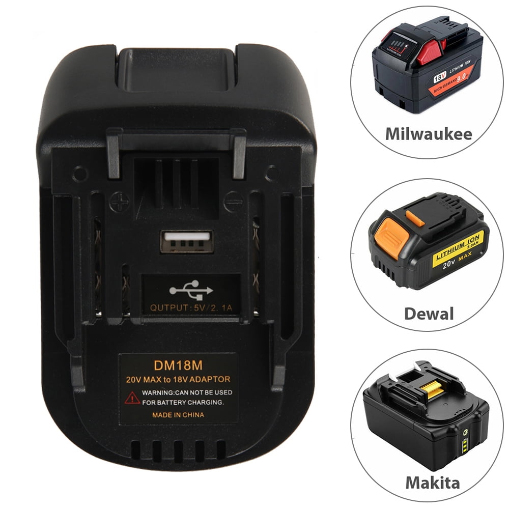 DM18M 18V Battery Adapter Convert for Milwaukee Li-ion Battey for Makita Dewalt 