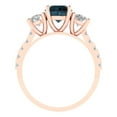 thumbnail image 4 of 1.97 ct Round Cut Natural London Blue Topaz 3 Stone 14K Rose Gold Womens Engagement Ring, 4 of 5