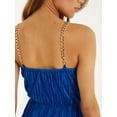 thumbnail image 4 of QUIZ - Women's Royal Blue Plissé Chain Strap Midi Dress, 4 of 4