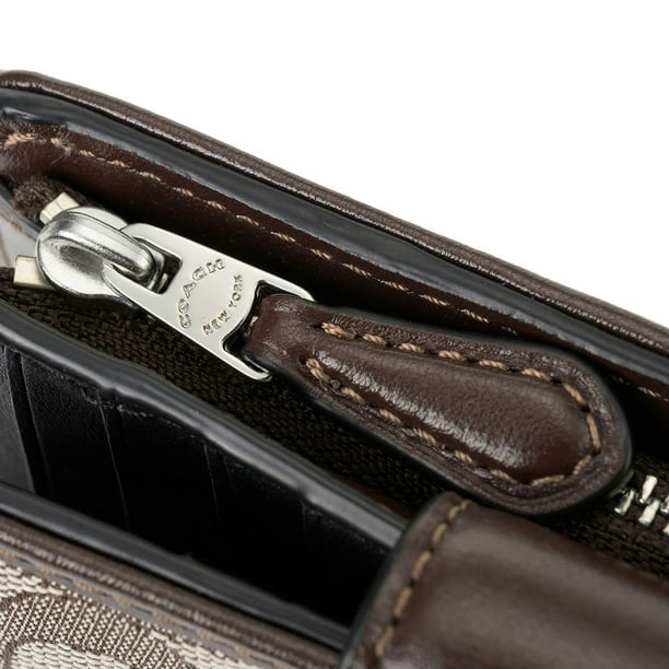 Coach Women's Medium Corner Zip Wallet in Signature Jacquard