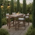 thumbnail image 2 of Meridian Furniture Newport Acacia Wood Patio Rectangle Bar Table w/ Cover, 2 of 13