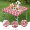 thumbnail image 4 of Red Christmas Striped Pattern (2) Square Fitted Tablecloth with Elastic Edge,Square Table Cover,Washable Elastic Table Cover for Home Kitchen Party Decor 34"x34", 4 of 6