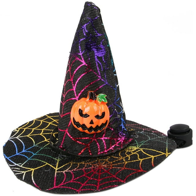 Halloween Pet Hat Festival Spider Web Adjustable Cat Witch Hat Puppy Wizard Hat