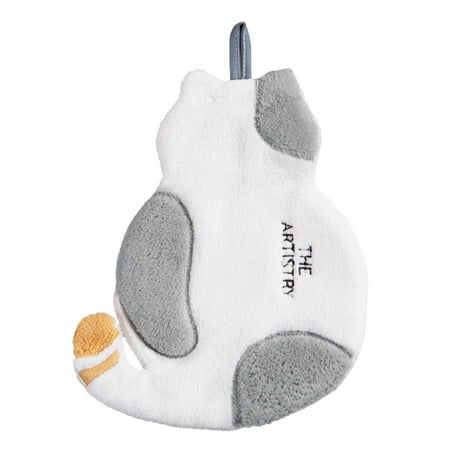 

Absorbent Hand Towel Dish Hand Towel Fast Drying Kitchen Towel Bath Washcloth Towels Bathroom Towel Hanging Towel for Boys Girls - Cat design