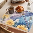 thumbnail image 3 of Purple Dragonfly Placemats Set of 2, Yellow Dandelion Spring Watercolor Flowers Plant Non-Slip Place Mats Washable Table Mats for Kitchen Dining Table Decorations Indoor/Outdoor, 3 of 9