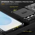 thumbnail image 3 of FIEWESEY Compatible with Samsung Galaxy S26 Case Built in Slide Camera Lens Cover Finger Ring Holder Kickstand,Heavy Duty Shockproof Full Body Phone Cover For Samsung Galaxy S26 2026,Black, 3 of 7