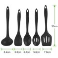 thumbnail image 2 of Juego de utensilios de cocina de silicona de 5 piezas, juego de utensilios de cocina que incluye espátula, cuchara ranurada, cuchara, cuchara para servir, cucharón de sopa, apto para lavavaj, 2 of 3