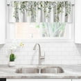 thumbnail image 3 of Sage Green Kitchen Curtains and Valances Set of 3 Spring Summer Leaf Kitchen Curtains Set Kitchen Valances for Windows Treatment Tiers for Bathroom, 3 of 6