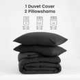 thumbnail image 2 of Sonive Washed Duvet Cover Set Queen, 3 Pieces Soft Cozy Textured Wrinkled Bedding Set, Black, 2 of 8