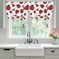 thumbnail image 4 of Red Ladybugs Tie Up Curtains for Windows, Adjustable Balloon Window Shades, Animal Themed Spring Summer Rustic Kitchen Window Treatments Farmhouse Short Curtains with Rod Pocket 42"x45", 4 of 8