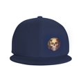 thumbnail image 3 of DouZhe Flat Brim Cap Snapback Hat, Steampunk Skull Prints Adjustable Blue Adult Baseball Cap, 3 of 6