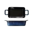 thumbnail image 1 of 600ML Ceramic Double Ear Baking Pan Vintage Kiln Change Restaurant Household Vegetable Plate Baking Cheese Baking Rice Plate, 1 of 2