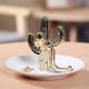 thumbnail image 2 of Plato de cerámica para joyería, soporte para anillos dorados con forma de cactus, bandeja para joyas, soporte para collares y pendientes, soporte de exhibición para decoración del hogar, 2 of 2