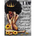 thumbnail image 2 of African American Wall Art Black Girl Magic Sunflower Inspirational Canvas Prints Black Queen Art Home Decor for Living Room Women Bedroom Bathroom Office Framed Ready To Hang (12"x16"), 2 of 6
