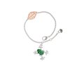 thumbnail image 2 of Delight Jewelry Silvertone Green Frog with Crystals - Rose Goldtone Leaf Delicate Bracelet, 6.25+1.75", 2 of 4