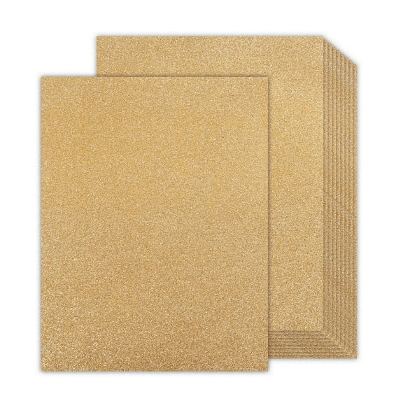 Gold Glitter Cardstock 8.5x11 Double-Sided 24 Sheets, Goefun Champagne Gold No-Shed Glitter Paper 300GSM/110lb Thick Card Stock for Circut, Card Making, DIY Projects, Party Decorations, Scrapbooking