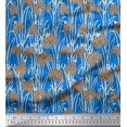 thumbnail image 2 of Soimoi Blue Rayon Fabric Dot & Flower Hand Drawn Print Sewing Fabric BTY 56 Inch Wide, 2 of 3