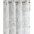 thumbnail image 2 of WARM HOME DESIGNS Sheer Floral Curtains 84 Inches Long. 2 Charcoal Printed Modern Farmhouse Curtains. Embroidered, Textured Flower Pattern Curtains for French, Country, Floral Decor. FLO Сharcoal 84, 2 of 4