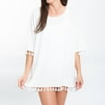 thumbnail image 2 of Elsie & Zoey Elsie White Jersey One Size Beach Swimsuit Cover Up for Women, 2 of 6