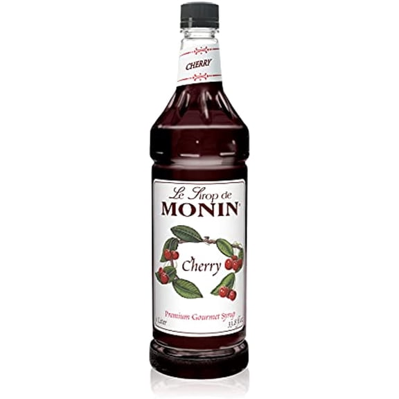 Monin Flavored Syrup, Cherry, 33.8-Ounce Plastic Bottle (1 Liter)