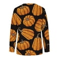 thumbnail image 5 of SOOMLON Womens Halloween Costumes Gothic Clothing Women Halloween Skull Graphic Print Sweatshirt Pullover Long Sleeve Round Neck Pumpkin Top Witch Costume Winter Tops Orange XL, 5 of 5