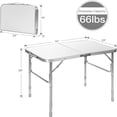 thumbnail image 3 of Costway Patio Folding Camping Table Aluminum Adjustable Portable Outdoor Indoor, 3 of 12