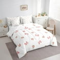 thumbnail image 3 of Manfei Kawaii Cartoon Bow Bedding Comforter Set 7pcs, Romantic Rose Flower Queen Bedding Sets, Teen Girl Kid Female Reversible Queen Sheet Sets, Lightweight Room Decor, 3 of 7
