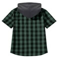 thumbnail image 5 of Donemore Men's Flannel Hoodie Jacket Button-Down Flannel Shirt with Drawstrings & Chest Pockets Casual Fashion Short Sleeve for Men, 5 of 7