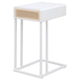 thumbnail image 6 of Amherst 1-drawer Radio Weave Cane Metal Side Table White, 6 of 8