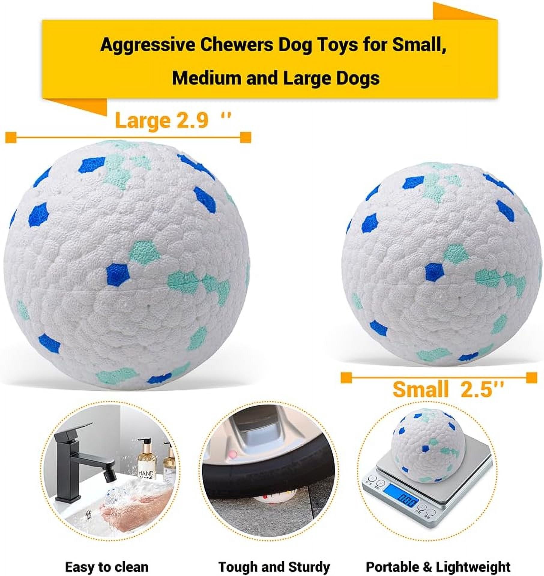 Dog Balls Toys for Aggressive Chewers, Indestructible Durable Bouncy Floating Balls for Dogs to Fetch, Durable Solid Rubber Ball for Training Dog Toy Ball-Blue (Pack of 1),Small