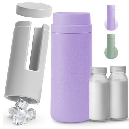 Tilcare Portable Breast Milk Cooler, 30 Hour Cooling Bottle, 2 x 150 mL/5 oz Bpa-Free Storage Bottles, Travel Milk Chiller