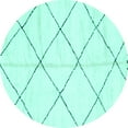 thumbnail image 1 of Ahgly Company Indoor Round Solid Turquoise Blue Modern Area Rugs, 5' Round, 1 of 4