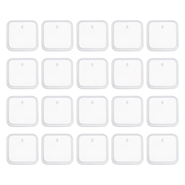 Uxcell 20 Pcs Moldes de Silicona de Resina Cuadrados para Llaveros con Agujero, Blanco