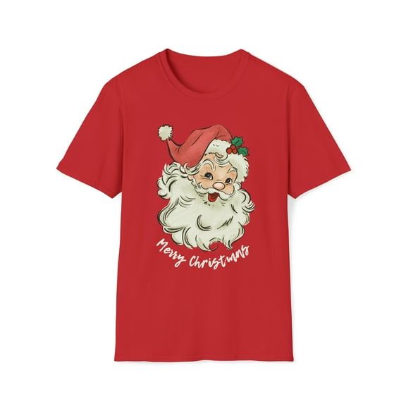 Retro Santa, Gildan Unisex Softstyle T-Shirt, Christmas Graphic Tee, S-3XL