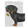 thumbnail image 3 of Fab Funky 12x14 Black Modern Framed Museum Art Print Titled - Dachshund Flower Glasses, 3 of 5