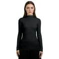 thumbnail image 2 of Trendy Women's Semi-turtleneck Long Sleeve Tops Fall Fashion Basic Thermal Underwear Soft Sweater for women Winter Clothes 2025 by DingJoo, 2 of 6