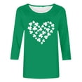 thumbnail image 3 of Women's Fashion Casual Crewneck St. Patrick's Print 3/4 Sleeve T Shirt Top Short Sleeve T Shirt Ladies Tee Tops Long Sleeves Shirt Womens Athletic Tee Summer Shirts for Women Womens T Shirts Short, 3 of 3