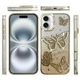 thumbnail image 7 of Designed for Apple iPhone 11 Luxury Butterfly Sparkle Glitter Diamond Crystal Rhinestone Shimmer Bling Plating Thick TPU Hard PC Phone Case Cover - Gold, 7 of 7