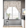 thumbnail image 3 of Farmhouse Khaki Kitchen Swag Valance for Window,Rod Pocket Short Kitchen Curtains&nbsp;36 Inch Length,Vintage Flower Leaf Botanical Plant Swag Topper Small Window Treatment for Cafe Bathroom Bedroom, 3 of 6