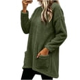 thumbnail image 2 of jobturf Sherpa Fleece Sweatshirts for Women Oversized Crewneck Sweatshirt with Pockets Winter Warm Loose Long Sleeve Tunic Tops S, 2 of 5