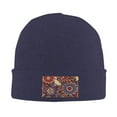 thumbnail image 2 of ZICANCN Persian Paisley Red Floral Knit Beanie Hat, Winter Cap Soft Warm Classic Hats for Men Women, Navy Blue, 2 of 8