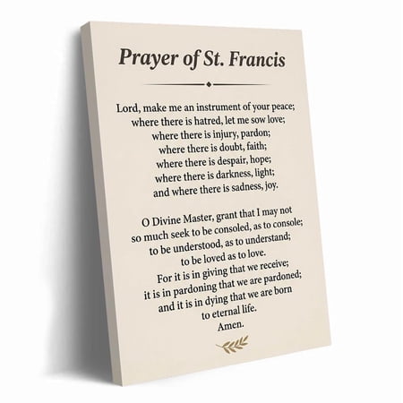 Prayer Of St Francis Inspirational Christian Religious Wall Art Print Creative Christian Faith Theme For Office And Gallery Wall Decor